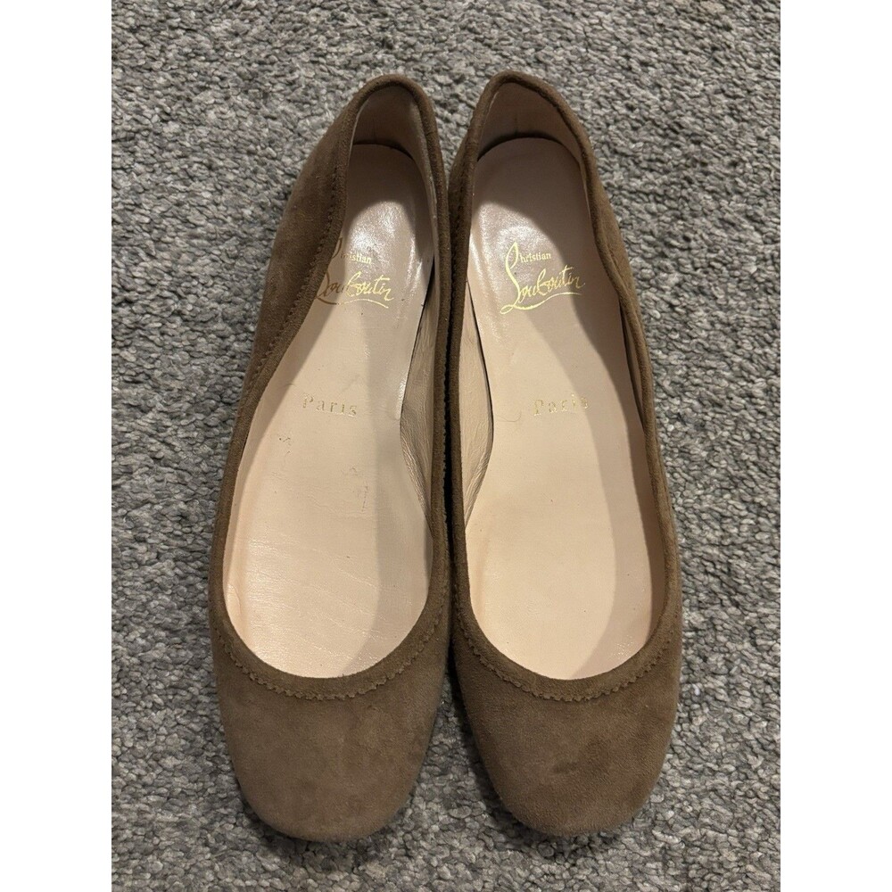 Christian Louboutin Brown Suede Ballet Flats